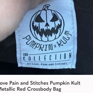 Pumpkin Kult Metallic Red Crossbody Bag by Love Pain and Stitches